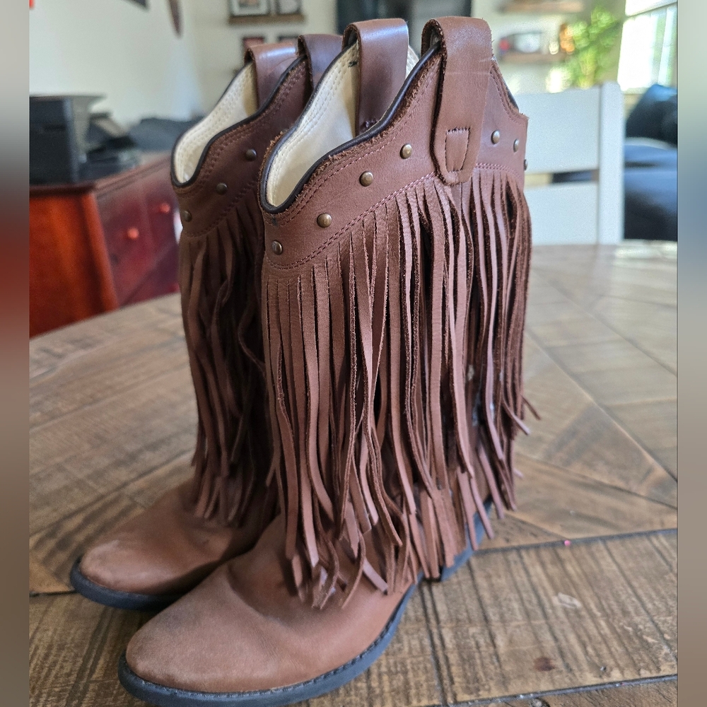 Old West Fringe Cowgirl Boots